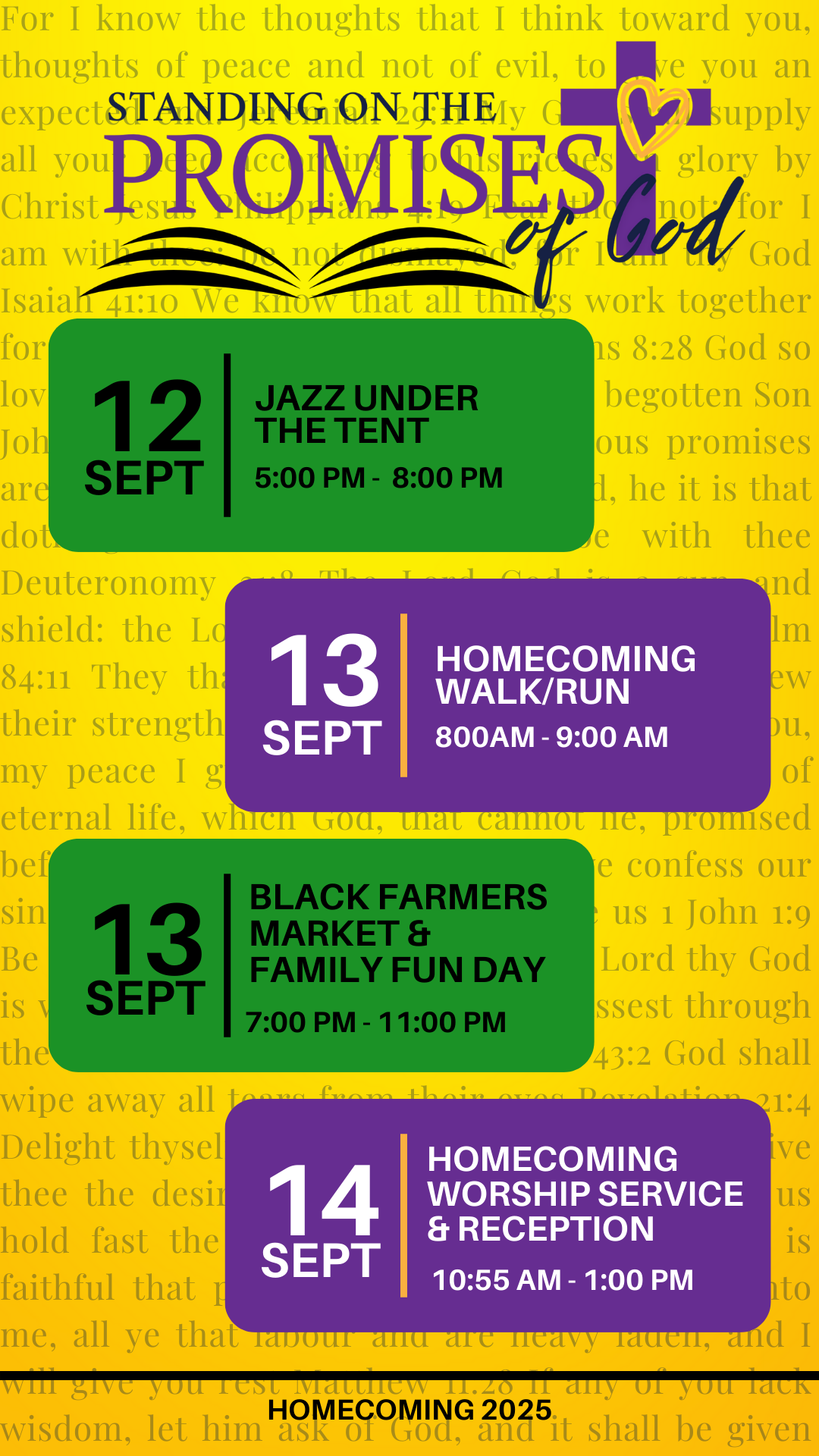 Homecoming Schedule